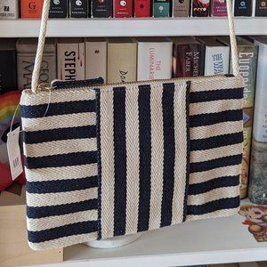 Stripe Crossbody Bag // GAP // Cream & Blue // NWT